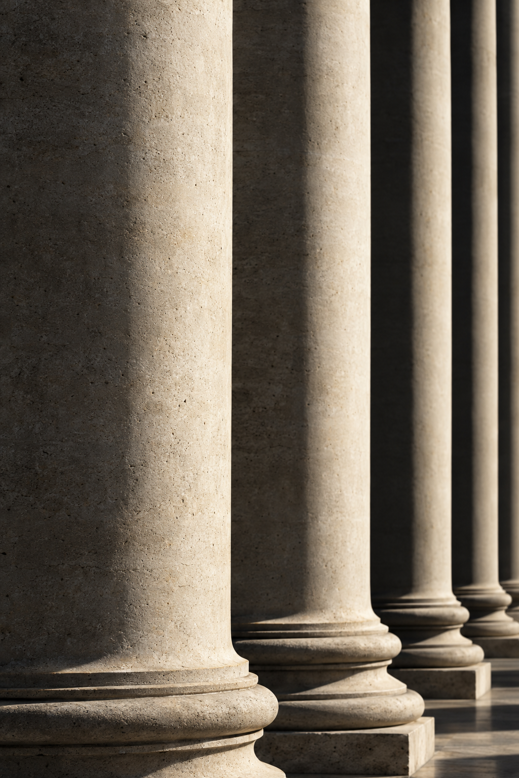 Architectural columns symbolizing justice and law